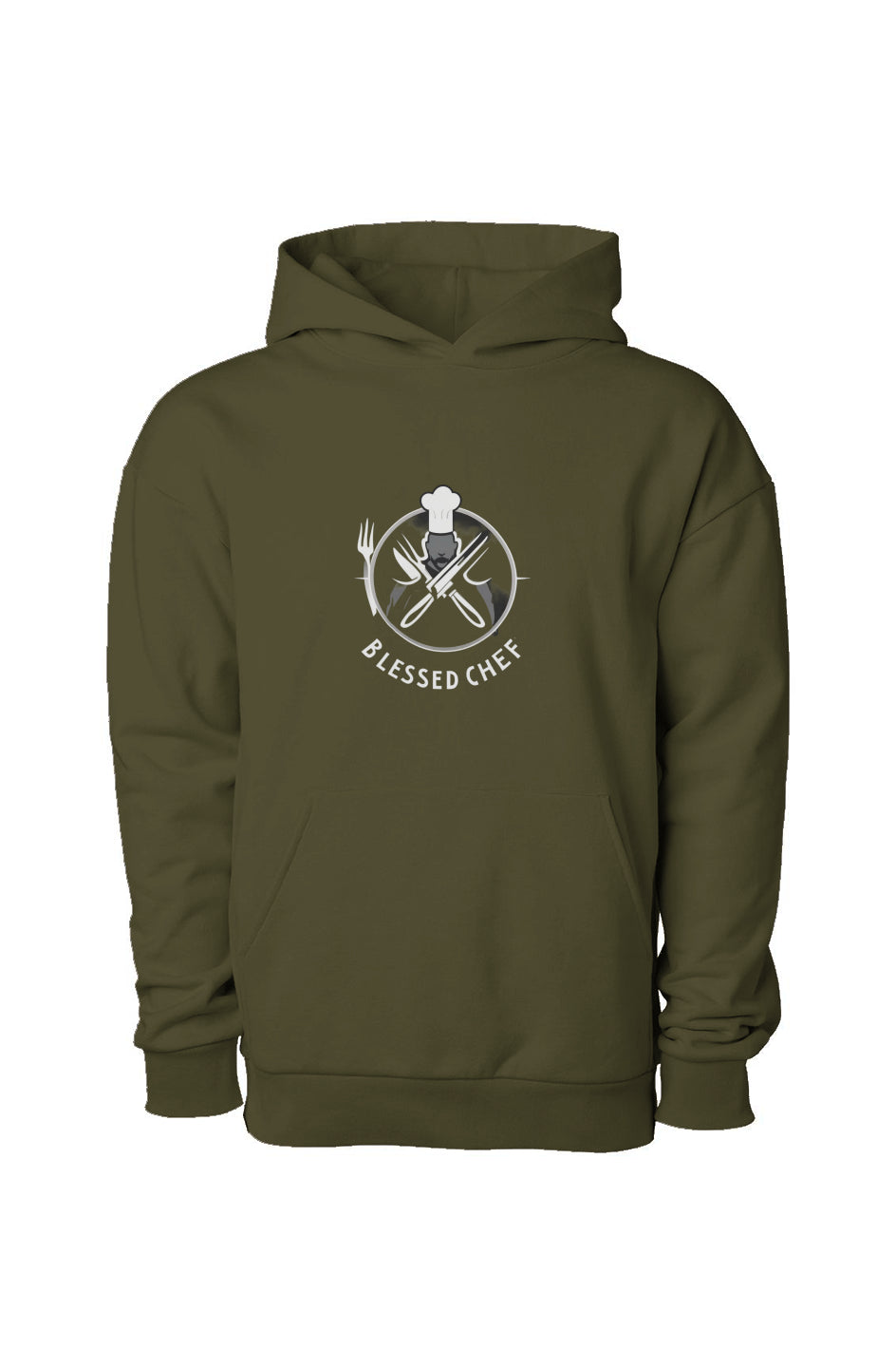 Olive Blessed Chef Pullover Hooded Sweatshirt